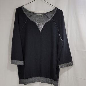 Three Hearts Black and Gray Women's Sweatshirt